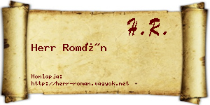 Herr Román névjegykártya